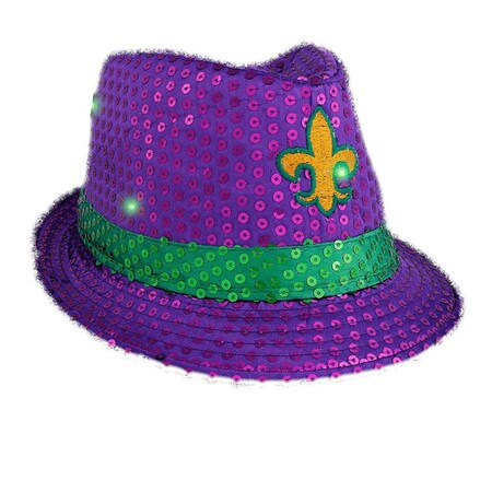 Endless Games Light Up Mardi Gras Fleur de Lis Fedora EN3331729